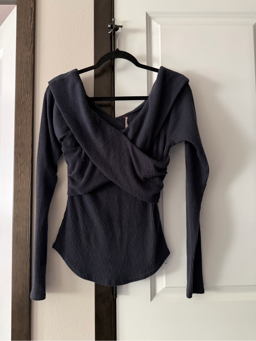 Free people Ribbed Twist-Front Long Sleeve Top